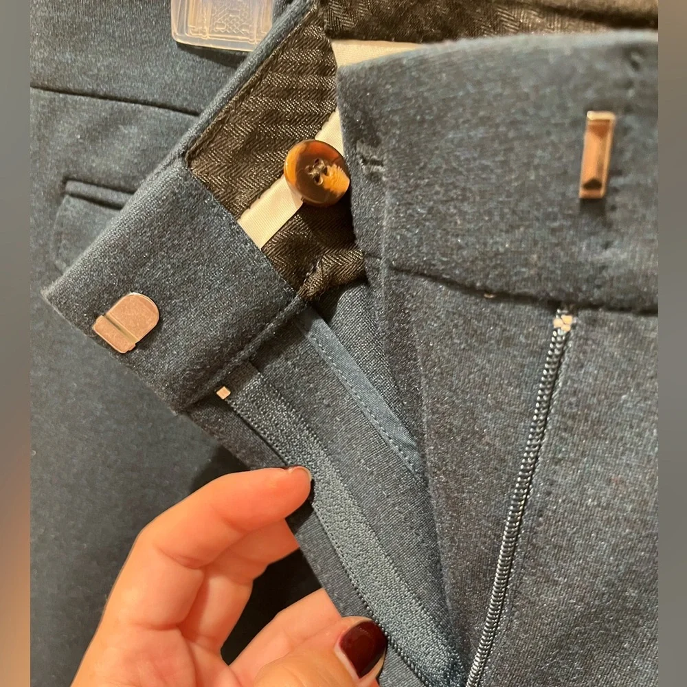 NWT Ann Taylor Straight Pants with Two Front Flap Pockets in Dark Teal size 4 - Picture 5 of 14